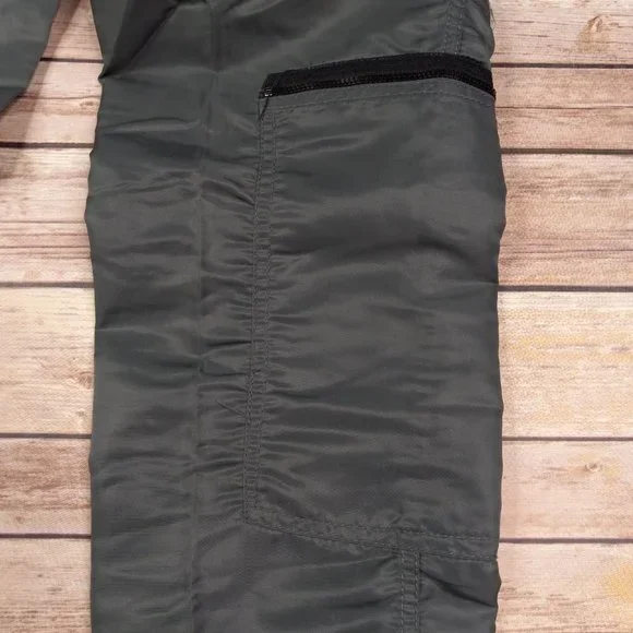 Vintage Bugle Boy 29M Countdown Parachute Pants Gray With Black Zippers - Picture 9 of 12